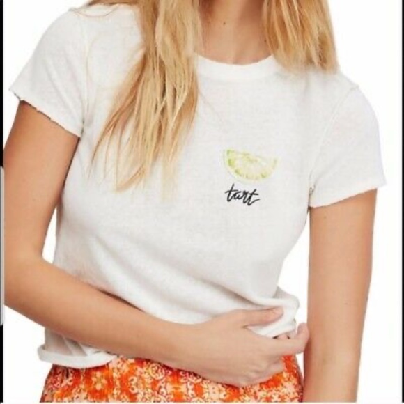 Free People Fruit Medley Lime Tart T Shirt Size Small - Picture 1 of 4